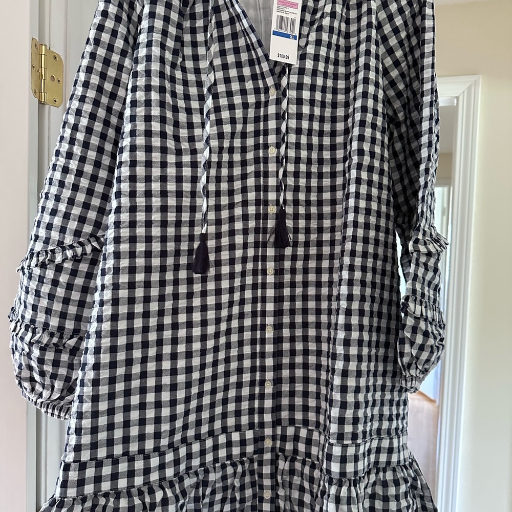 NWT Black and White Gingham Dress